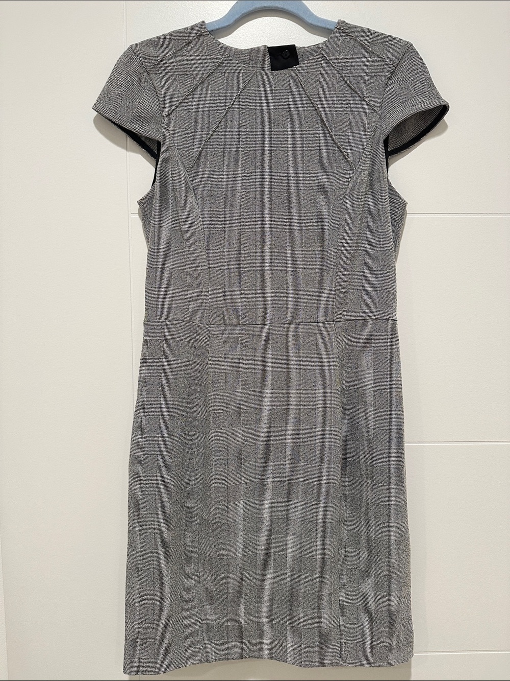 H&M Grey Cap-Sleeve Sheath Dress
